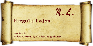 Murguly Lajos névjegykártya